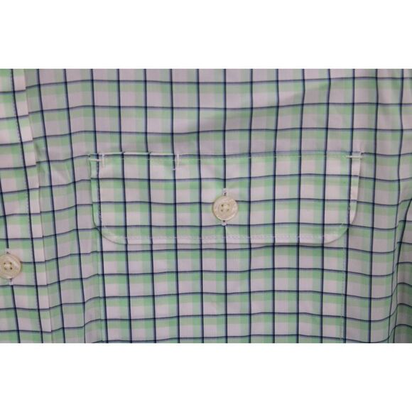 Duluth Trading Button Down Shirt Men SZ L TALL COOL MAX LS BLUE GREEN NWT - Picture 3 of 8